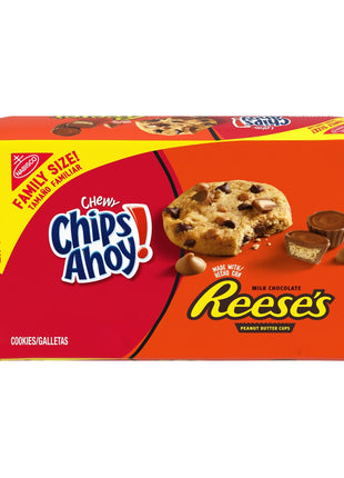 CHIPS AHOY! Chewy Chocolate Chip Cookies with Reese's Peanut Butter Cups, Family Size, 14.25 oz