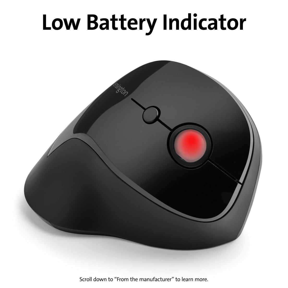 Kensington Pro Fit Ergo Vertical Wireless Mouse- Black (K75501WW), 2.8"x3"x4.4"
