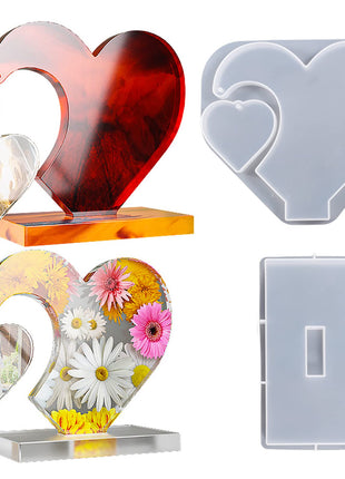 Large Photo Frame Resin Molds, Heart Shape Silicone Molds for Epoxy Resin, DIY Picture Frame Display Unique Mold for Resin Casting Art Crafts Table Home Decor Gift