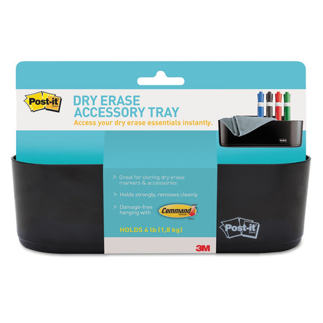 Post-it® Dry Erase Accessory Tray, Deftray, 8 5/8 inch x 3 1/8 inch x 2 15/16 inch, Black