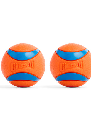 Chuckit! Ultra Ball Dog Toy - Medium Bouncy Fetch Balls For Dogs 20-60 lbs - Made from Durable Rubber - Floating Water Pet Toys - Size Medium - 2.5-inch Diameter - Pack of 2