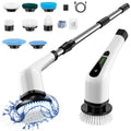 Bomves Electric Spin Scrubber, Cordless Cleaning Brush Scrubber for Home, 8 Replaceable Brush Heads-90Mins Work Time, 3 Adjustable Size, 2 Speeds for Bathroom Shower Bathtub Glass Car