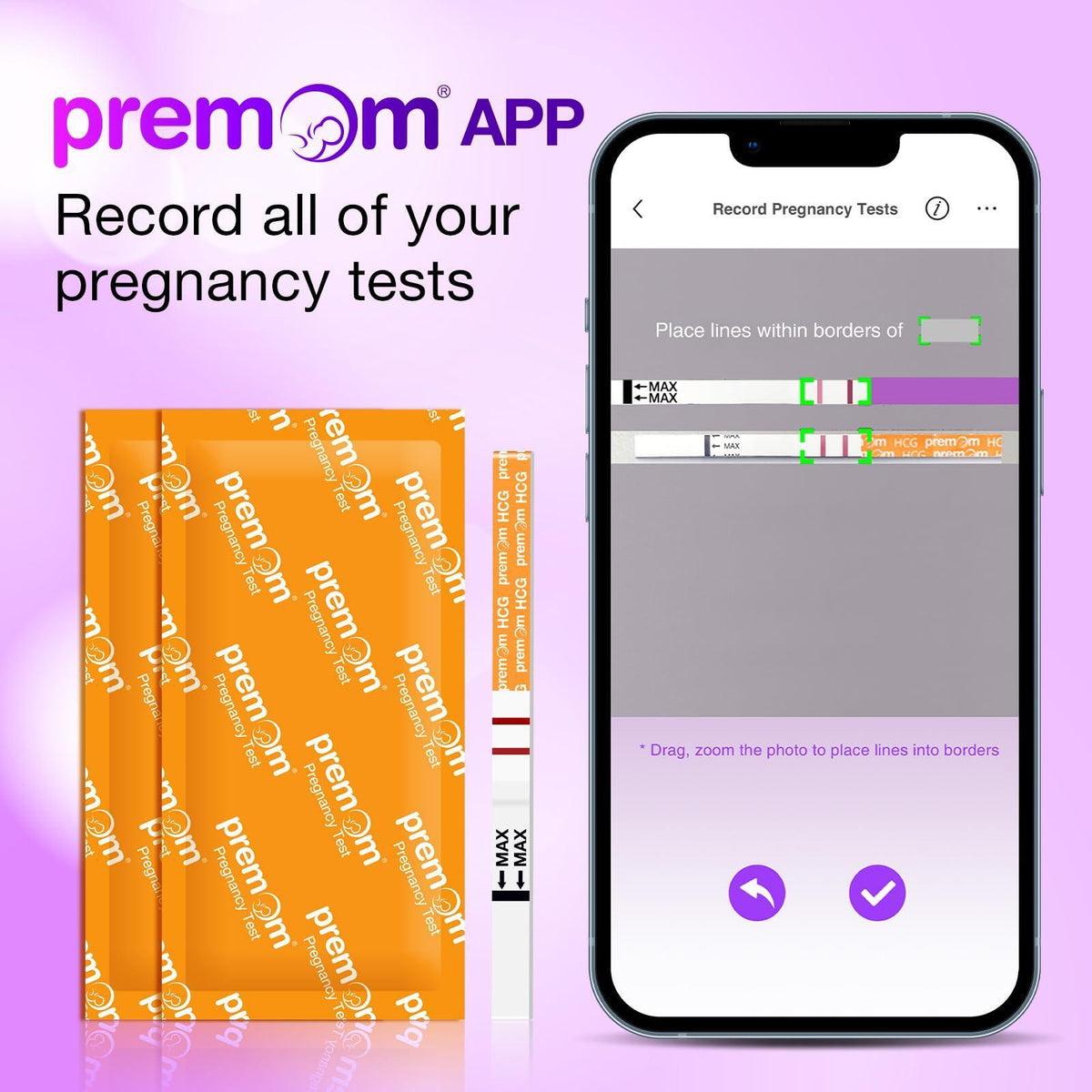 Premom Pregnancy Test Strips- 30 Pack Early Detection Pregnancy Test Kit Powered by Premom Ovulation Predictor iOS and Android APP
