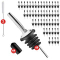 48 Pack Stainless Steel Bottle Pourers for Alcohol, Liquor, and Wine - Bar Accessories, Spouts for Bottles and Dispensers