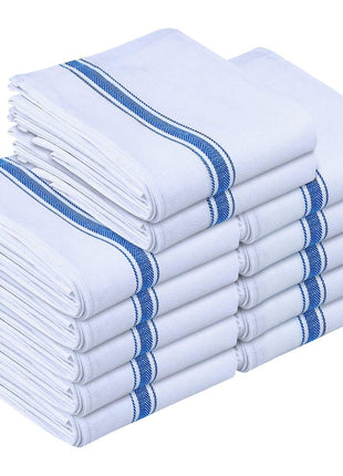 Utopia Towels Blue Dish Towels [12 Pack - 15 x 25 in] 100% Ring Spun Cotton | Highly Absorbent & Reusable Cleaning Bar, Tea, Kitchen and Dishcloths Set - 200 GSM