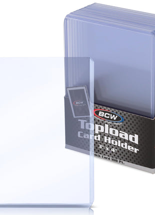 BCW 108 PT. Thick Card Topload Holder - Pack of 1 | Durable Rigid PVC Toploader | Toploaders for Memorabilia, Jersey, Patch, and Relic Cards