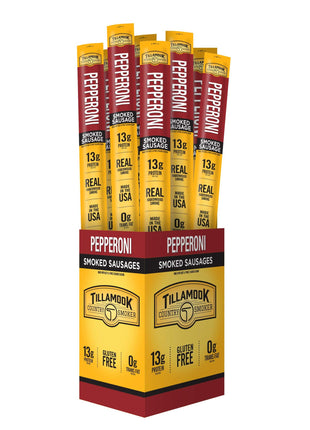 Tillamook Country Smoker Real Hardwood Smoked Sausages, Pepperoni, 1.44 Ounce, 24 Count
