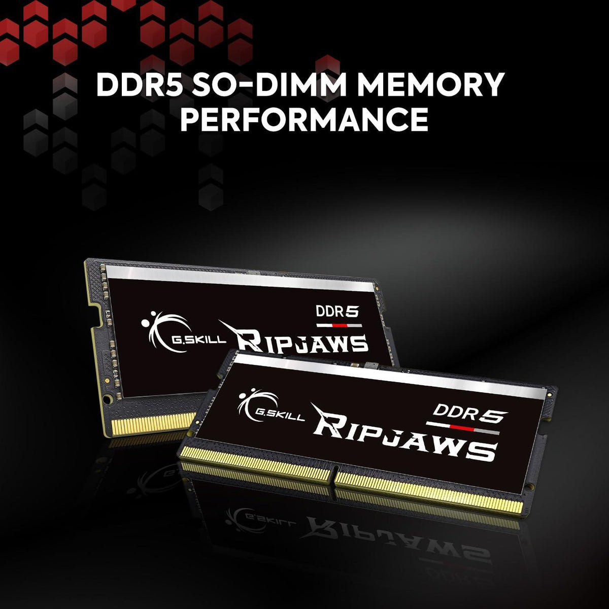 G.SKILL Ripjaws DDR5 SO-DIMM Series DDR5 RAM 64GB (2x32GB) 4800MT/s CL40-39-39-76 1.10V Unbuffered Non-ECC Notebook/Laptop Memory SODIMM (F5-4800S4039A32GX2-RS)