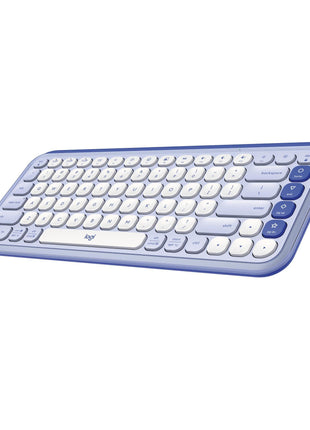 Logitech POP ICON Keys Wireless Bluetooth Keyboard - Lilac and Off-White | Comfortable typing, programmable keys, easy-switch between up to 3 devices, for laptop, tablet, PC