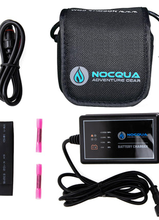 NOCQUA Pro Power Water-Resistant Battery & Charger Kit - Compatible with GPS, Depth & Fish Finders, & Most 12 Volt Electronics