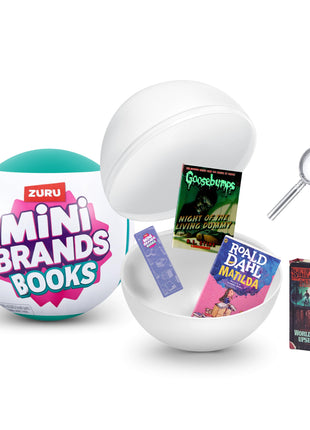 Mini Brands Books Capsule by ZURU Real Miniature Book Brands Collectible Toy, Capsules of 5 Mystery Miniature Books with Real readable Pages and Accessories for Kids, Teens, Adults (Single Capsule)