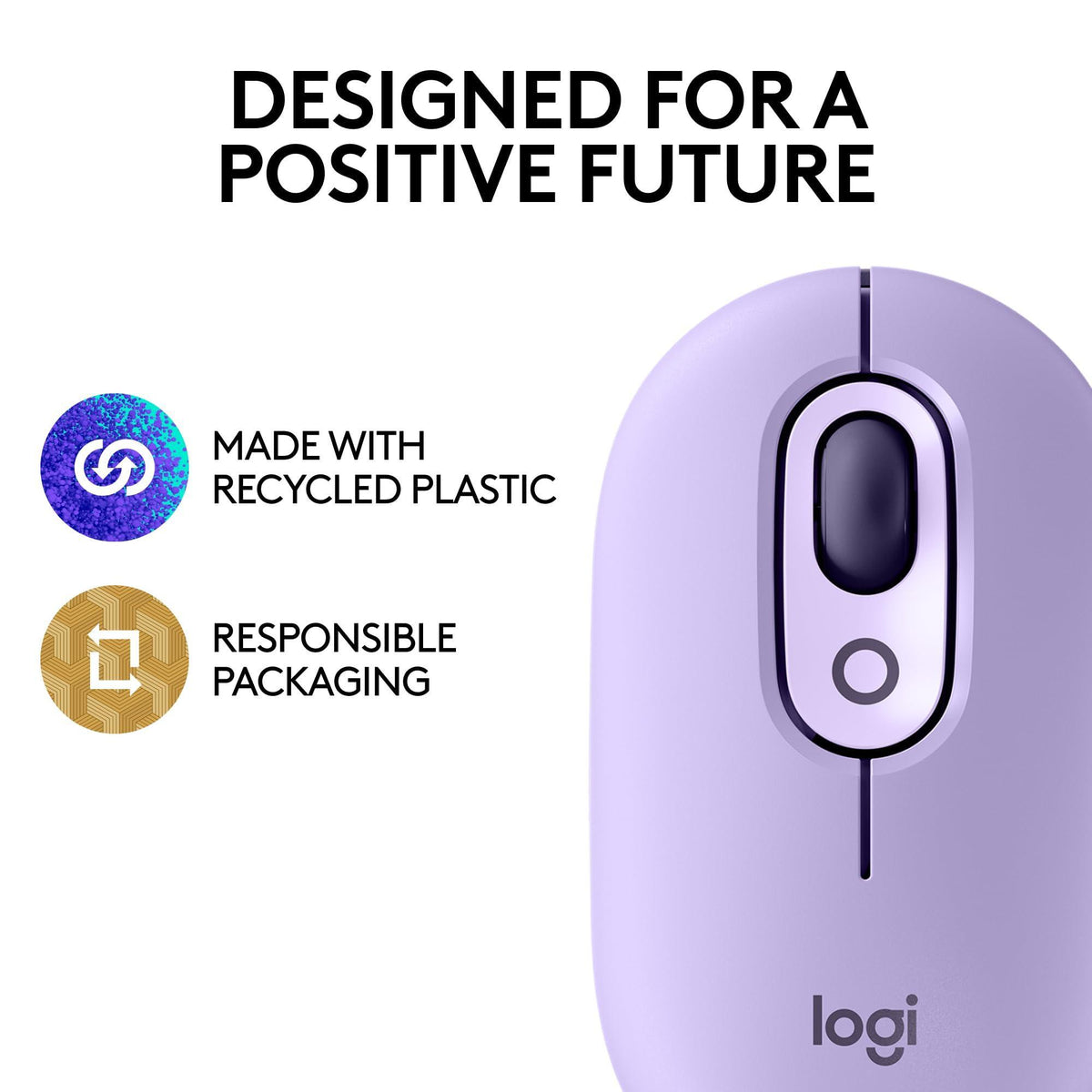 Logitech POP Mouse, Wireless Mouse with Customizable Emojis, SilentTouch Technology, Precision/Speed Scroll, Compact Design, Bluetooth, Multi-Device, OS Compatible - Cosmos