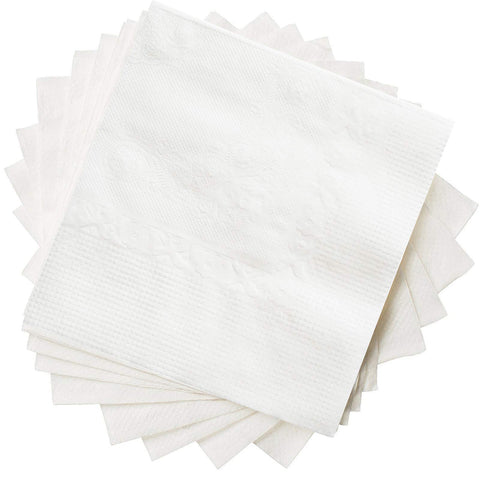 GUSTO [500 Count - 4.5 x 4.5 Folded] White Beverage Napkins - 1-Ply Bulk Cocktail Napkins, Restaurant Bar Paper Napkins and Party Napkins - 9x9 Unfolded (Formerly Comfy Package)