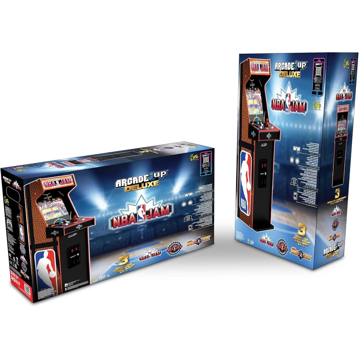 ARCADE1UP NBA Jam Deluxe 2-Player Control Panel Arcade Machine, Built for Your Home, 5 Foot Tall Cabinet with 3 Classic Games