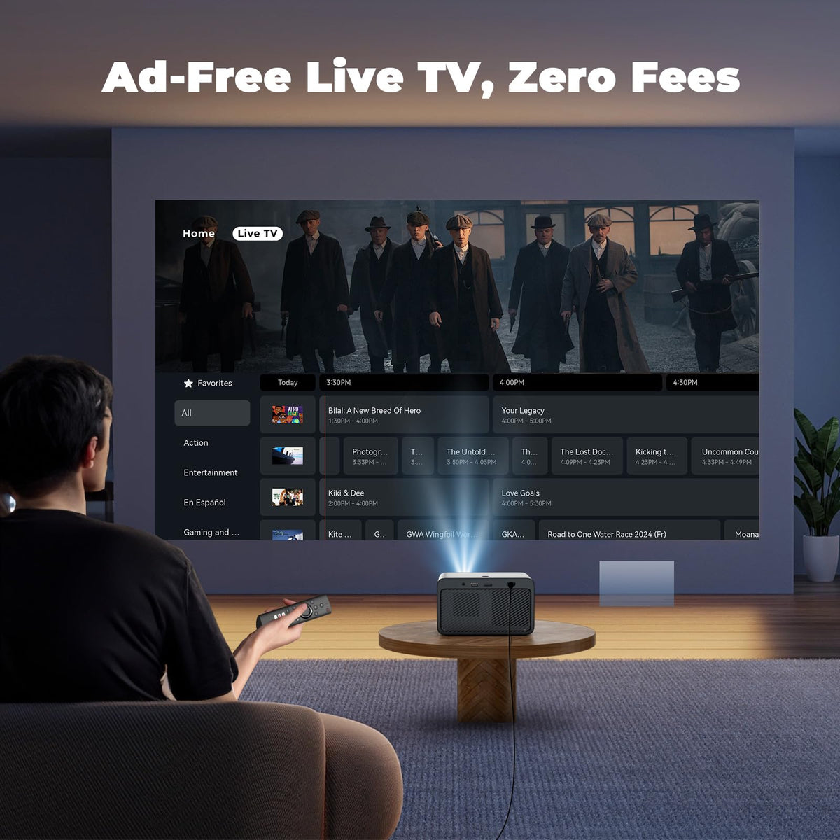 Projector with WiFi and Bluetooth, Mini-Projector: [Netflix-Licensed & AI Auto-Setup System & Live TV & 900ANSI & 600+Apps & Dolby Audio], Lisowod L03Pro 1080P Smart Portable-Outdoor-Movie Projector