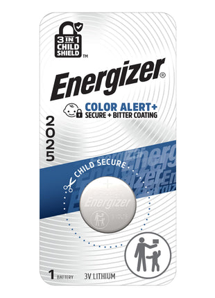 Energizer 2025 Batteries (1 Pack), 3V Lithium Coin Batteries With 3-in-1 Child Shield