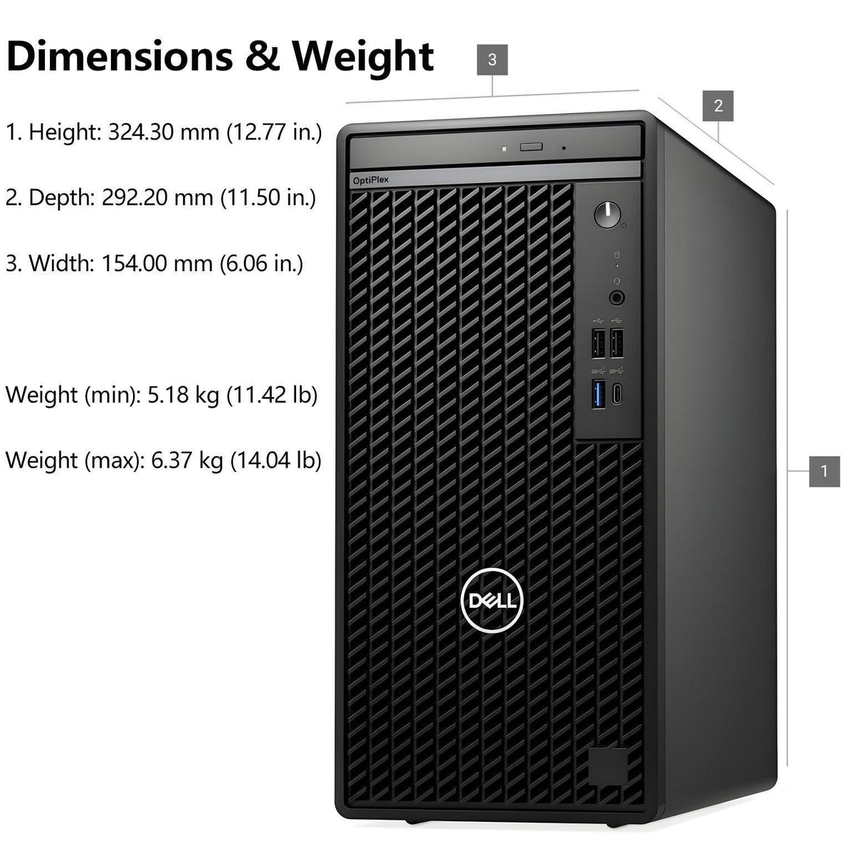 Dell OptiPlex 7020 Desktop Computers, 7000 Tower PC, Intel 6-Core i5-12500 (Beat i7-11700), 32GB DDR5 RAM, 1TB PCIe SSD, DVDRW, WiFi Adapter, RJ-45, HDMI, DisplayPort, KB and Mouse, Windows 11 Pro