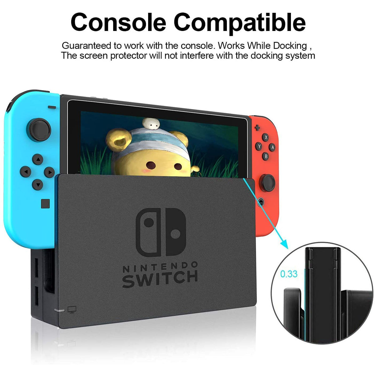 daydayup [3 Pack] Tempered Glass Screen Protector Compatible with Nintendo switch - Transparent HD Clear Anti-Scratch Screen Protector Skin Set for Nintendo Switch
