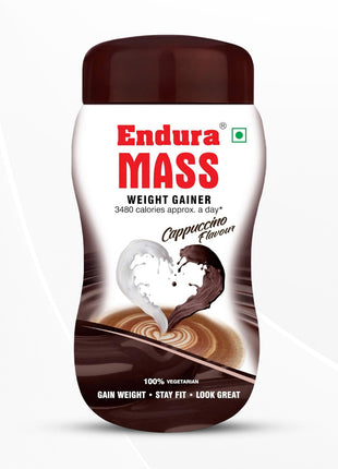 Endura Weight Mass Gainer, Post Workout, 74 g Carbohydrate, 15 g Protein, Cappuccino, 500 g