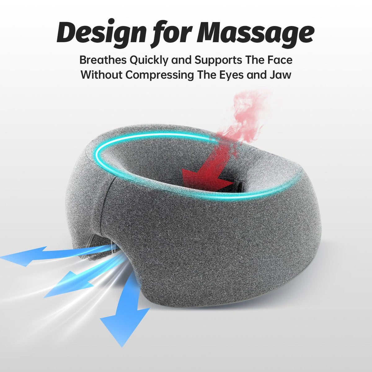 xiaomubiao Face Down Pillows Massage Pillow for Bed Headrest Prone Down Sleeping，Face Cradle，BBL Pillow After Surgery Post Eye Surgery Recovery & Vitrectomy Recovery Equipment Removable Cover Grey