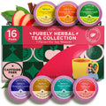 Gya Tea Co Caffeine Free Tea Gift Set Purely Herbal Collection Tea Pod (16 ct) - 7 Flavors Assorted Variety Pack with Hibiscus, Chamomile & Ginger