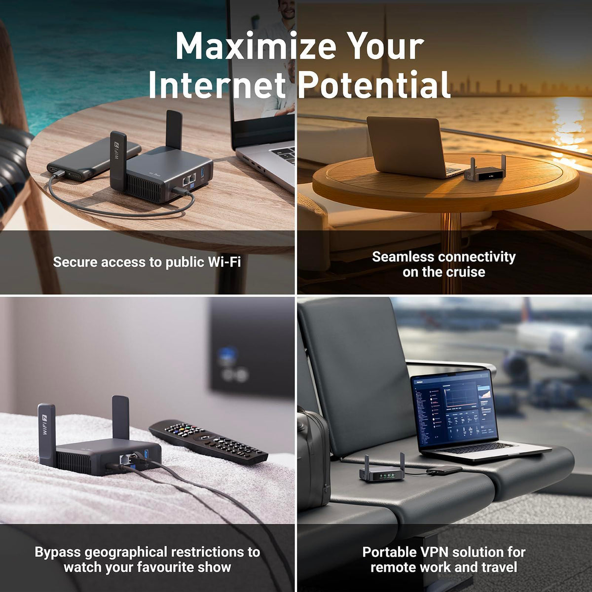GL.iNet GL-BE3600 (Slate 7) Portable Travel Router, Pocket Dual-Band Wi-Fi 7, 2.5G Router, Portable VPN Routers WiFi for Travel, Public Computer Routers, Business Trip, Moblie/RV/Cruise/Plane