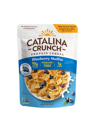 Catalina Crunch Protein Cereal   Breakfast Cereal with 10g of Protein, No Added Sugar   Gluten Free, Keto Friendly   Blueberry Muffin   8 oz. Bag (Pack of 1)