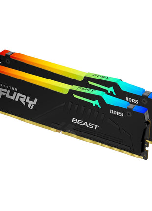 Kingston FURY Beast RGB 32GB (2x16GB) 6000MT/s DDR5 CL30 Desktop Memory | AMD EXPO | Kit of 2 | KF560C30BBEAK2-32