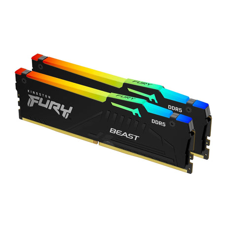 Kingston FURY Beast RGB 32GB (2x16GB) 6000MT/s DDR5 CL30 Desktop Memory | AMD EXPO | Kit of 2 | KF560C30BBEAK2-32