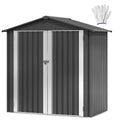 DWVO 6x4ft Outdoor Storage Shed, Weatherproof Tool Shed w/Locking Entry & Ventilation for Grass Cutter, Bike, Equipment, Courtyard, Garden (Dark Gray)