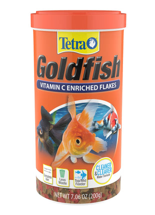Tetra Goldfish Flakes, Nutritionally Balanced Diet For Aquarium Fish, Vitamin C Enriched Flakes, 7.06 oz