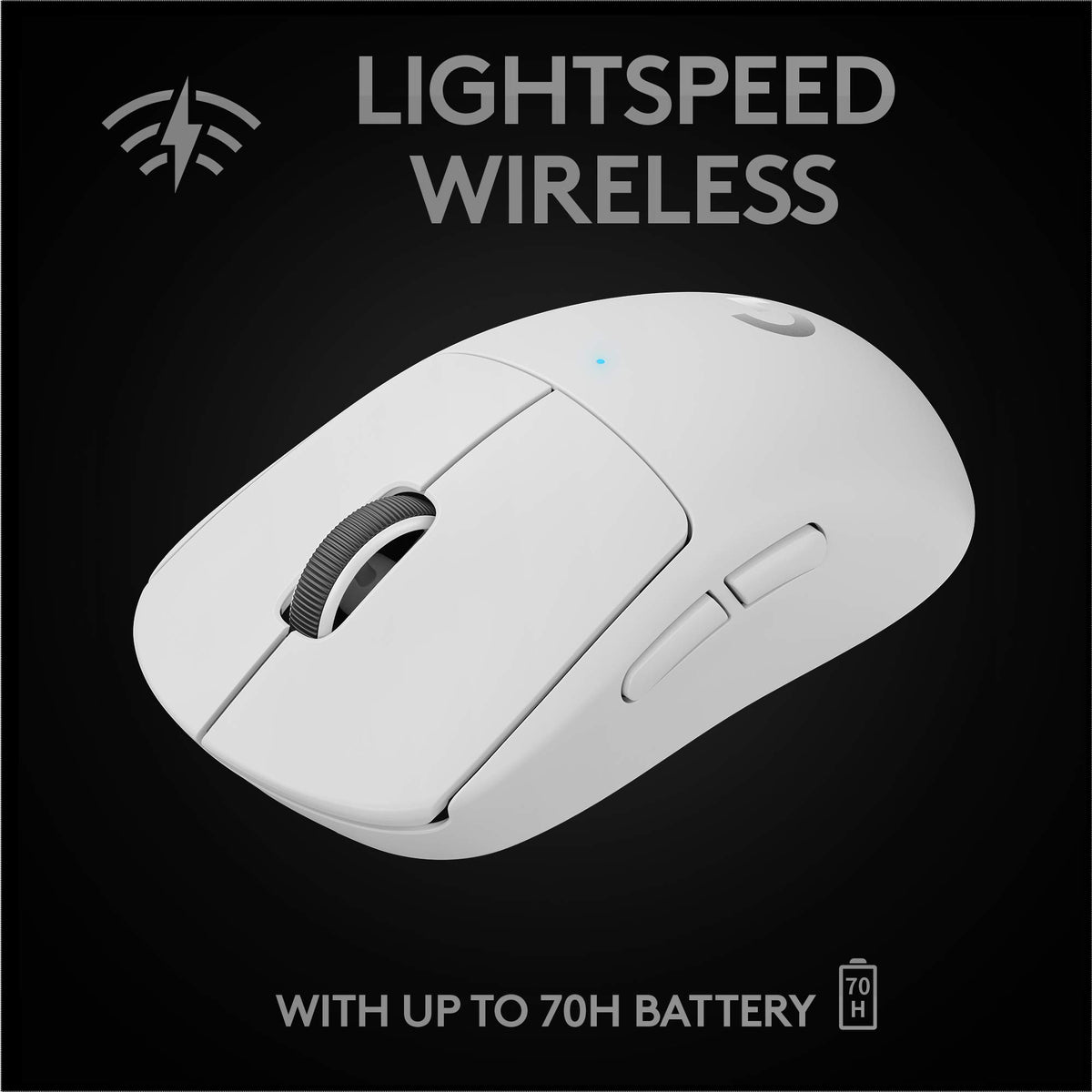 Logitech G PRO X SUPERLIGHT Wireless Gaming Mouse, Ultra-Lightweight, HERO 25K Sensor, 25,600 DPI, 5 Programmable Buttons, Long Battery Life, Compatible with PC / Mac - White