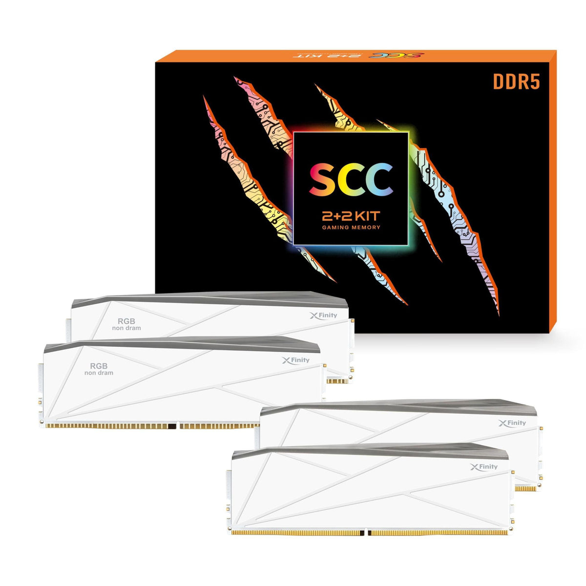 V-Color DDR5 SCC 2+2 KIT Manta XFinity 48GB(24GBx2) 8400MHz CUDIMM with RGB Filler kit CL40 1.4V RGB Gaming Desktop Upgrade RAM Memory Module - White/Silver (TMXFCL2484840WS-DW)