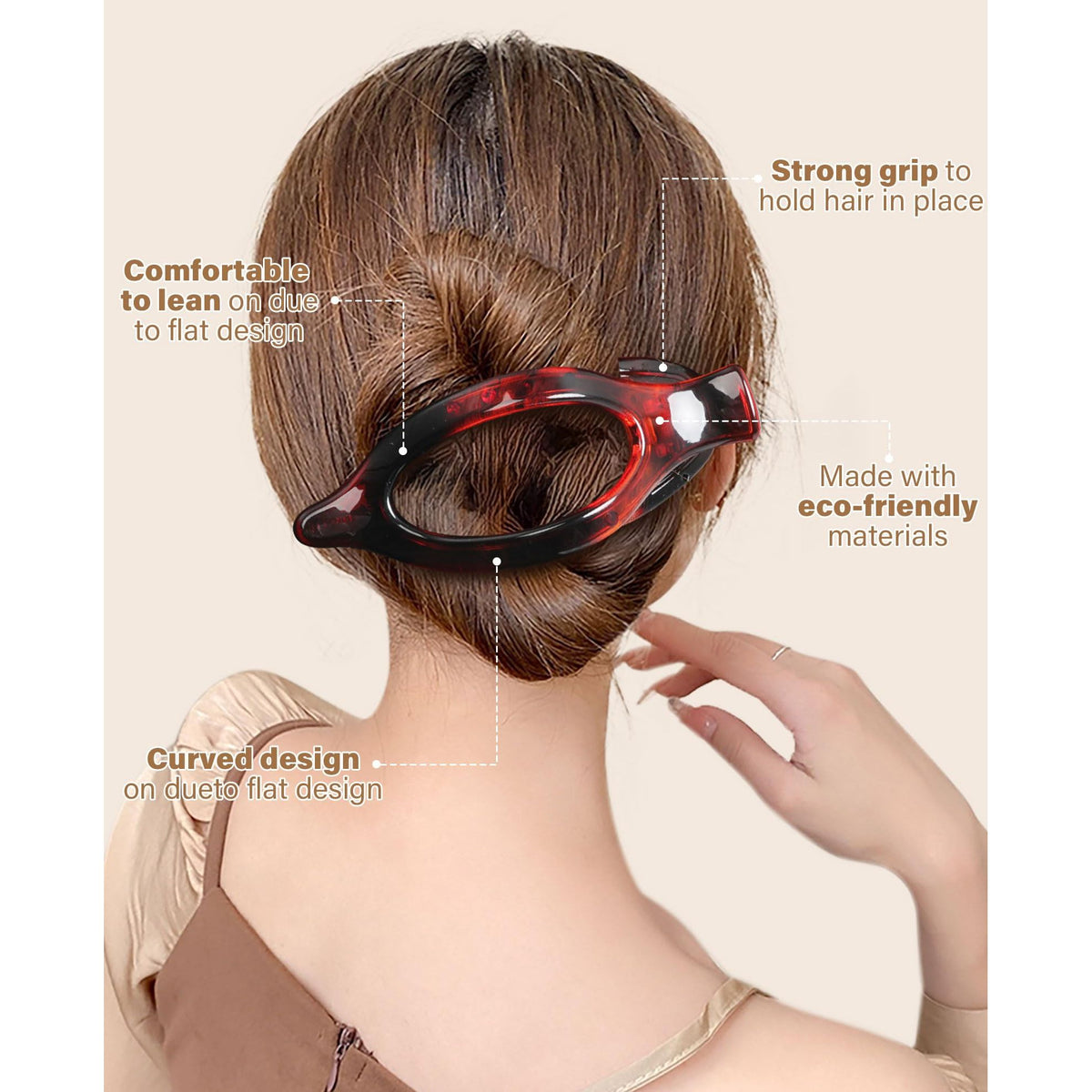 French Concord Hair Clips - 6Pcs Side Slide Volume Clips for Women Girls, Strong Hold No Slip Grip, Thick or Thin Hair (Matte Finish, L:4.6 IN, W:1.97IN)
