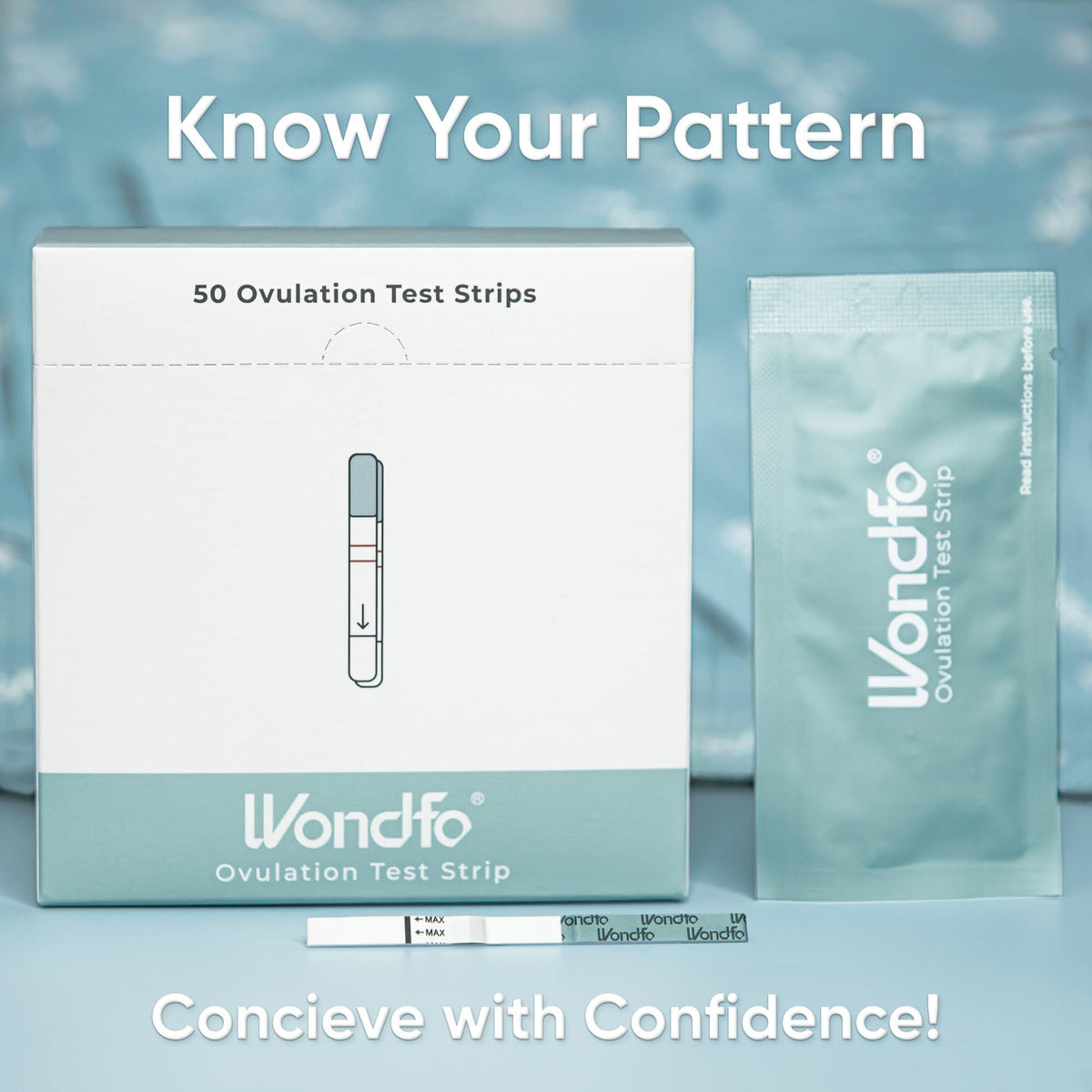 Wondfo Ovulation Test Strips - Women Fertility Tracking and Pregnancy Planning with Cycle-Detecting LH Surge - Highly Sensitive and Fast Result at Home Kit (50 Count)
