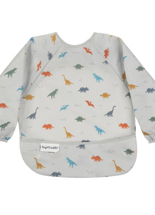 Tiny Twinkle Mess Proof Baby Bib,Waterproof Smock Baby Bib for Eating,Machine Washable Long Sleeve Bib,Baby Led Weaning,Toddler Bib,BLW Supplies(Dinosaur, Small 6-24 Months)