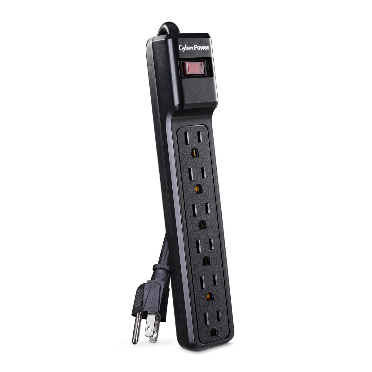 CyberPower CSB6012 Essential Surge Protector, 1200J/125V, 6 Outlets, 12ft Power Cord, Black