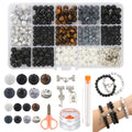 Stone Beads for Jewelry Making, Charm Bracelet Making Kit, 450Pcs Beads for Bracelets Making Kit DIY Magnetic Bracelets for Couples Lovers