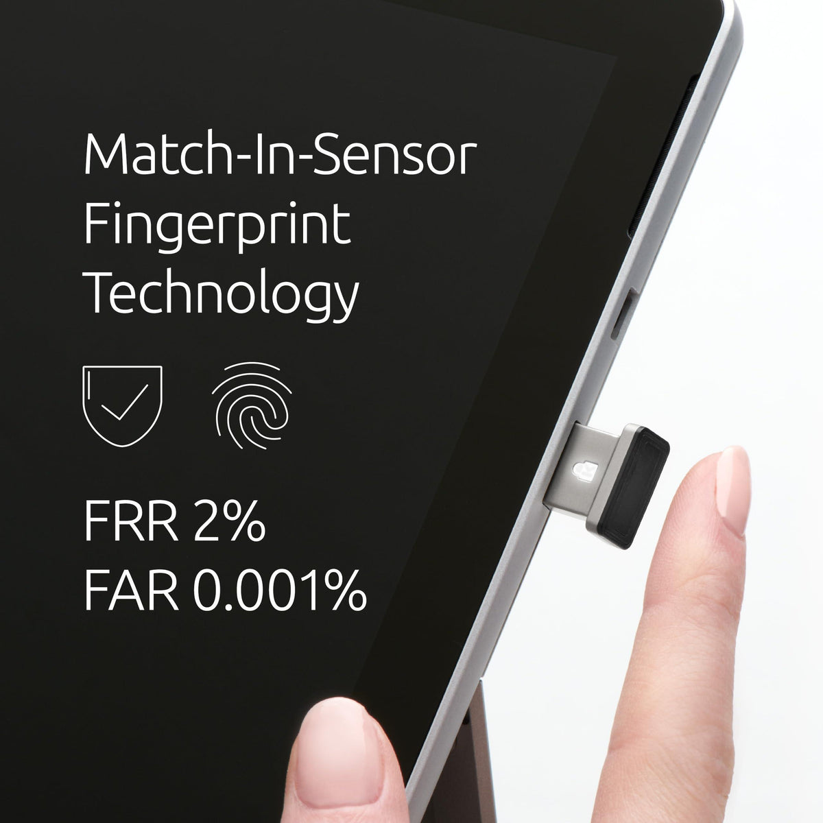 Kensington VeriMark™ Gen2 USB-A Fingerprint Key Reader - Windows Hello & Windows Hello for Business, Tap and Go, Anti-Spoofing (K64704WW)