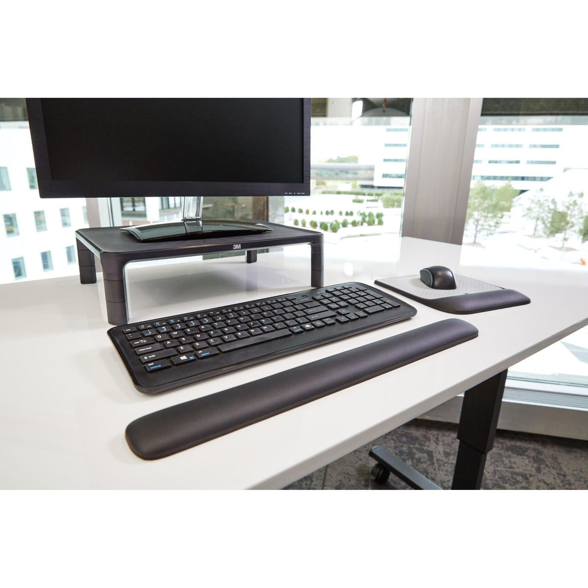 3M Gel Wrist Rest for Keyboards, Soothing 3M Gel Technology and Satin Smooth Cover for All Day Comfort and Support, Durable and Easy to Clean, 19", Black (WR85B)
