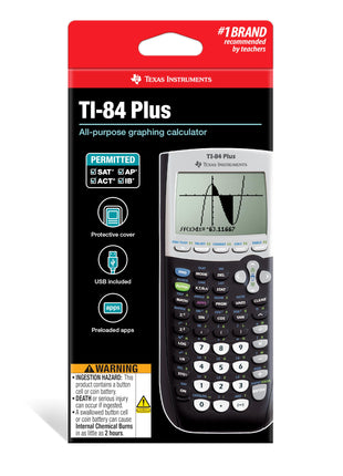 Texas Instruments TI-84 Plus Graphics Calculator, Black 320 x 240 pixels (2.8 inch diagonal)