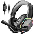 EKSA E1000 USB Gaming Headset for PC, Computer Headphones with Microphone/Mic Noise Cancelling, 7.1 Surround Sound, RGB Light - Wired Headphones for PS4, PS5 Console, Laptop, Call Center