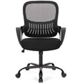SMUG Office Computer Desk Chair, Ergonomic Mid-Back Mesh Rolling Work Swivel Task Chairs with Wheels, Comfortable Lumbar Support, Comfy Arms for Home, Bedroom, Study, Dorm, Student, Adults