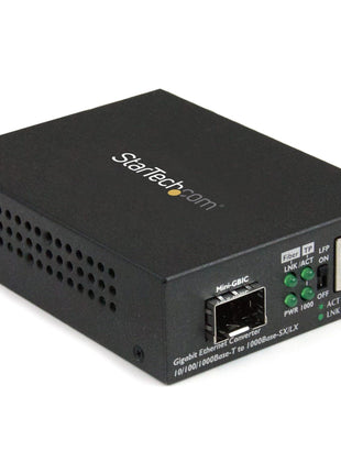 StarTech.com Multimode / Single Mode Fiber Media Converter - Open SFP Slot - 10/100/1000Mbps RJ45 Port - LFP Supported - IEEE 802.1q Tag VLAN - , TAA (MCM1110SFP)