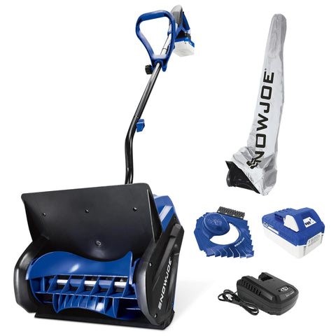 Snow Joe 24V Cordless Electric Snow Shovel Kit, 400W Motor, 13" Clearing Path - 20 Feet Throwing Distance, Includes Cover & Ice Scraper for Driveway, Sidewalk, Walkway, Deck & Patio, 24V-SS13-TV1