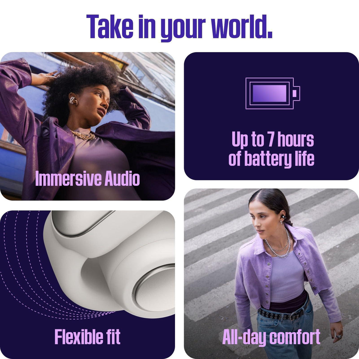 Bose Ultra Open Bluetooth Earbuds, True Wireless Earbuds with OpenAudio for Awareness, Clip On Design for Comfort, Immersive Audio, Up to 48 Hrs of Playtime, White Smoke