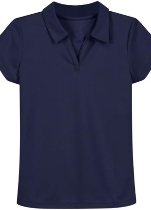 Nautica Girls School Uniform Short Sleeve Performance Polo Shirt, Navy, 8 10 US