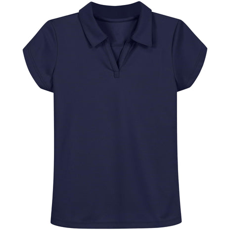 Nautica Girls School Uniform Short Sleeve Performance Polo Shirt, Navy, 8 10 US