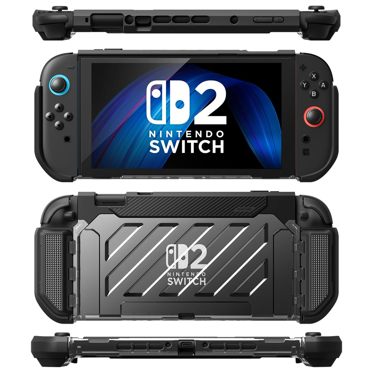 SUPCASE for Nintendo Switch 2 Case 2025 (Unicorn Beetle Pro), [Military-Grade Protection] [Magnetic Joy Con Controllers Friendly] Dockable Integrated Cover Accessories for Nintendo Switch 2, Black