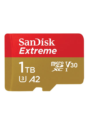 SANDISK 1TB Extreme microSDXC UHS-I Memory Card with Adapter - C10, U3, V30, 4K, 5K, A2, Micro SD Card- SDSQXAV-1T00-GN6MA